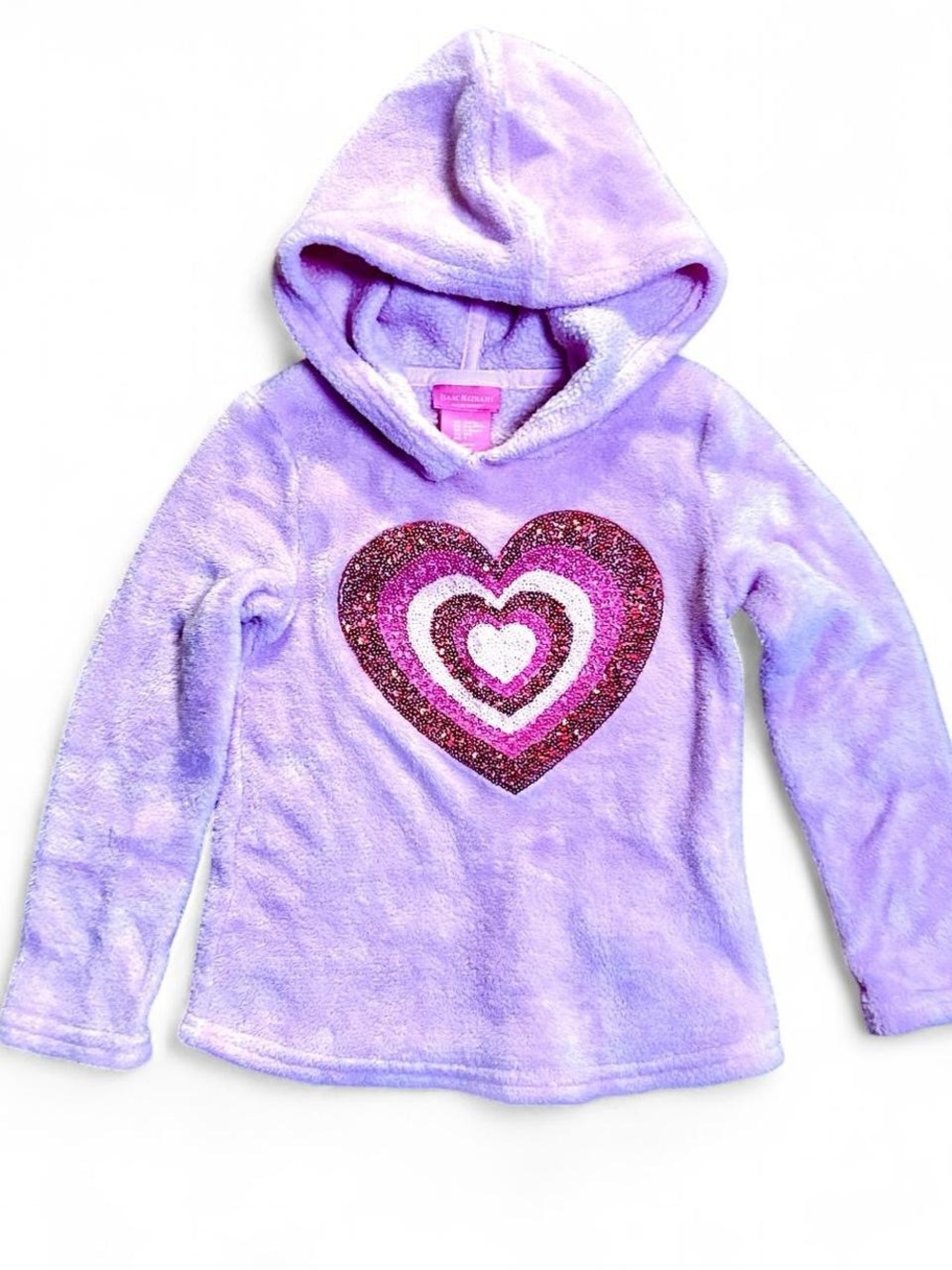 Isaac Mizrahi adorable pink Hoodie for girls with cute Glitter Heart